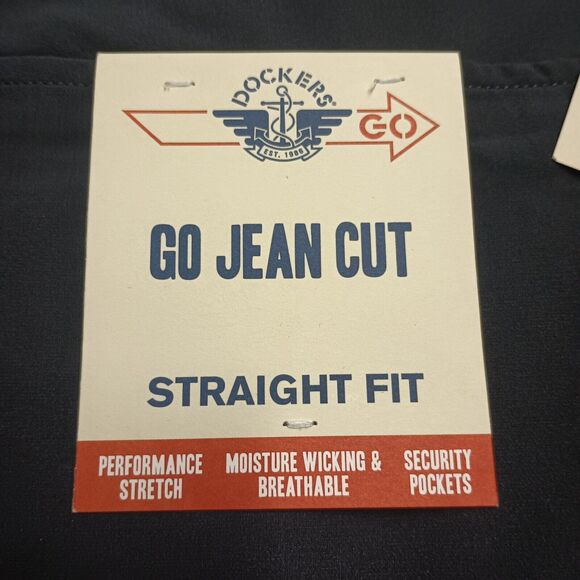 Dockers Pants Men's 40x32 Black Go Jean Cut Straight Fit Performance Stretch - Picture 2 of 9